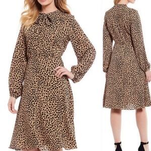 Gibson Latimer leopard print neck tie dress! Size 14